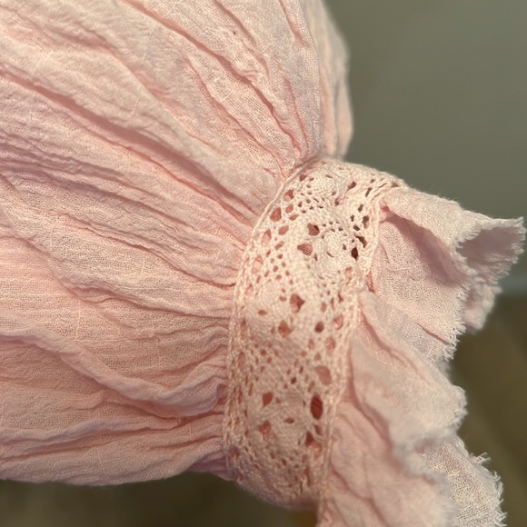 Free People Women's Sivan Lace Embroiderd Pink Blouse S  Lilac Clouds - Picture 5 of 6